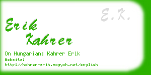 erik kahrer business card